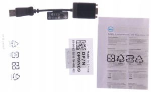 Przejściówka VGA (ż) - DisplayPort DP (m) oryginalna DELL 0M9N09 Konwerter