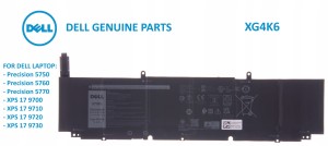 NOWA ORYGINALNA BATERIA DELL 97WH PRECISION 5750 5760 5770 TYPE XG4K6