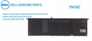 Bateria Dell TN70C Inspiron: 5310, 3511, 5510, 5410, 5518, 3510 Oryginalna